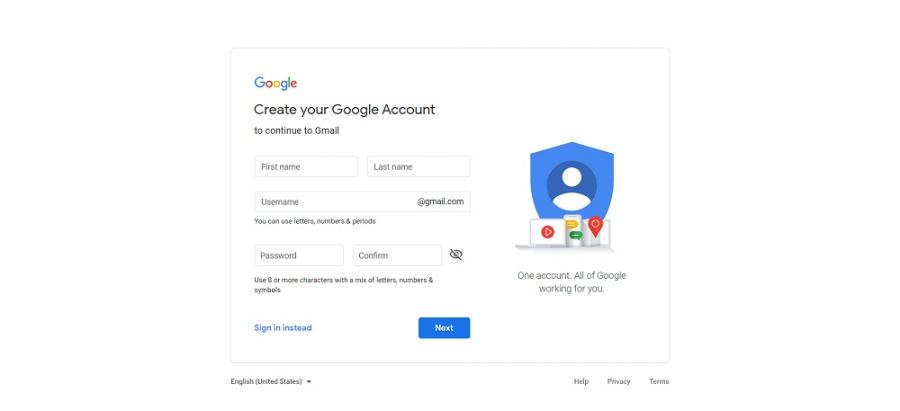 how to creat gmail account