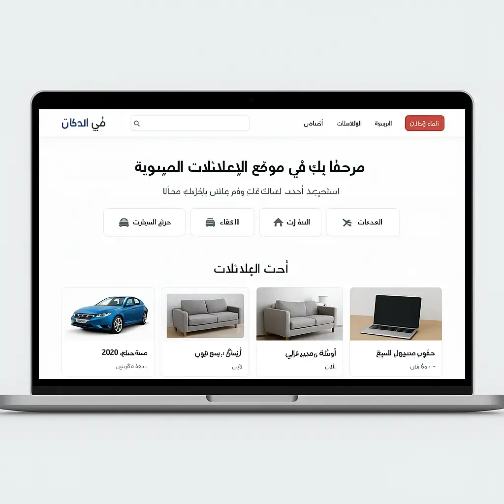 موقع في الدكان – تصميم موقع إعلانات