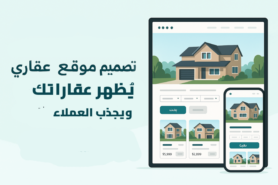 واجهة تصميم موقع عقاري احترافي من مرحبًا