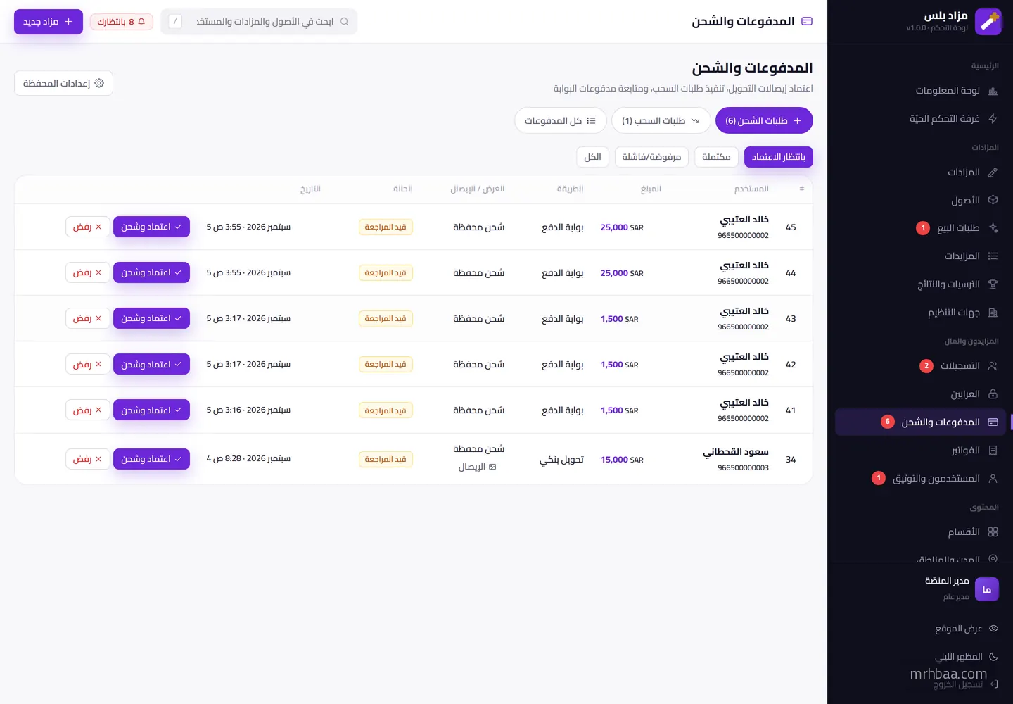 المدفوعات