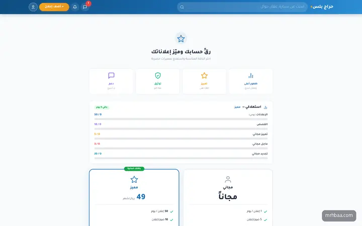 ترقية الإعلان: مميز، عاجل، تجديد، قصة — بأسعار من اللوحة