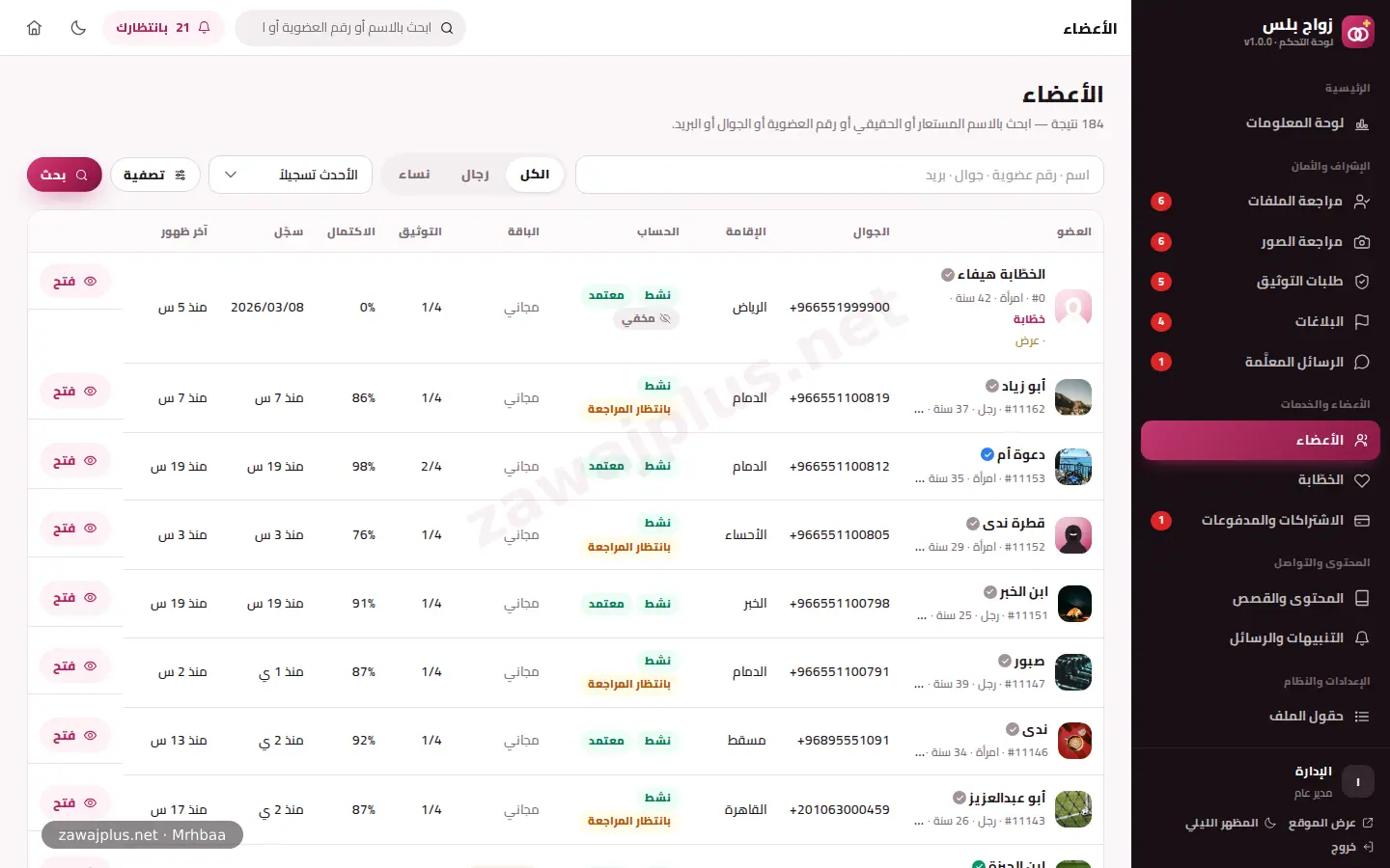 الأعضاء — بحث وتصفية وإجراءات جماعية الأعضاء — بحث وتصفية وإجراءات جماعية